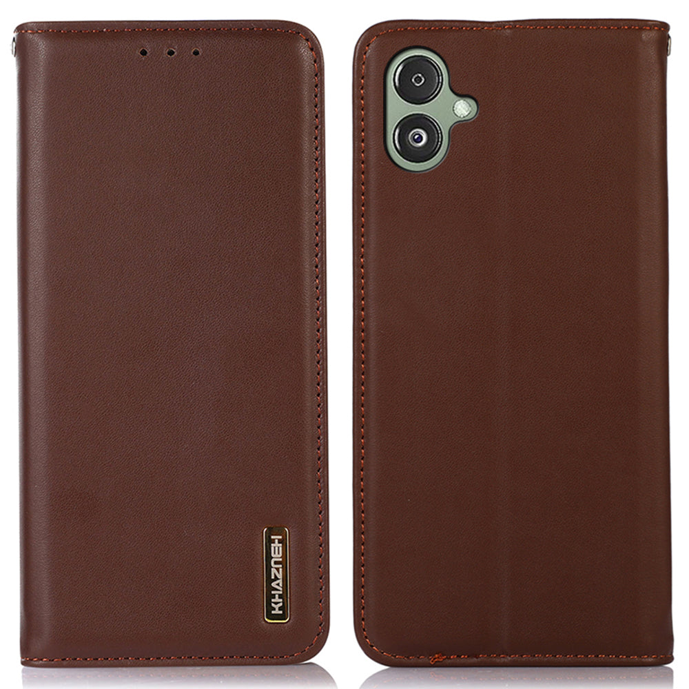 KHAZNEH For Samsung Galaxy F14 5G Stand Wallet Phone Case RFID Blocking Genuine Cowhide Leather Cover KHAZNEH For Samsung Galaxy F14 5G Stand Wallet Phone Case RFID Blocking Genuine Cowhide Leather Cover